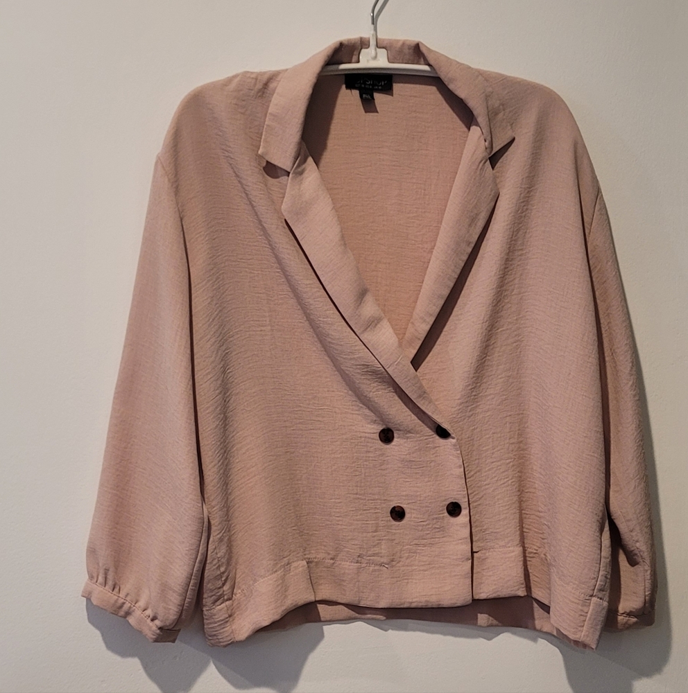 Topshop Blush Pink Button Blouse Size 6